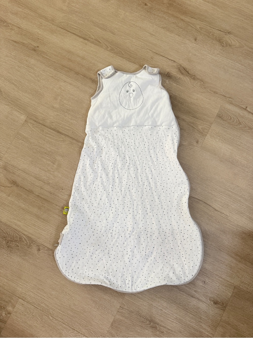 Nested Bean White Baby Sleep Sack with Tiny Star Print